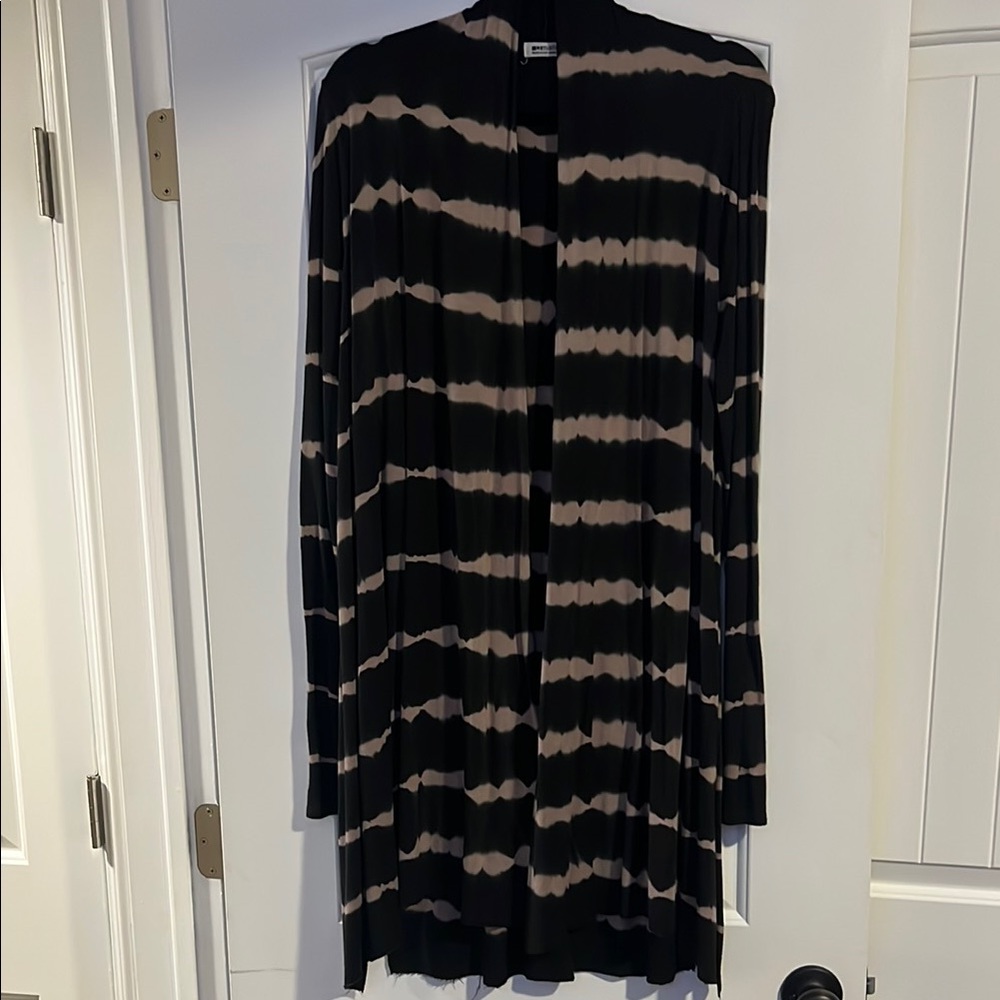 LA Made Black and Brown Long Cardigan Sweater
